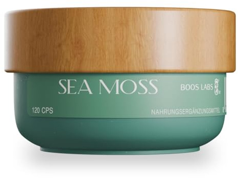Irish Sea Moss 1000mg, 120 vegane Kapseln | 2 Kapseln pro Tag, 100% natürliches Irisches Seemoos, Reine Zusammensetzung, Ohne Zusatzstoffe