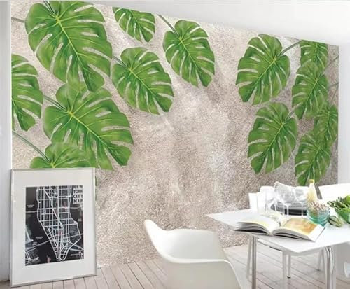 XDOUBAO Papier peint photo 3D, feuilles vertes, arrière-plan, papier peint, décoration d'intérieur, papier peint 3D, 430x300cm