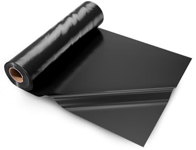 VEVOR Bâche en plastique très résistante, 0,25 mm épaisseur, rouleau de bâche en polyéthylène épais, 6,96 x 30,48 m, bâche protection peinture, pour pare-vapeur de vide sanitaire, multi-usages, noir