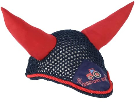 Hy Equestrian Tractors Rock Fly Veil - Navy/Red