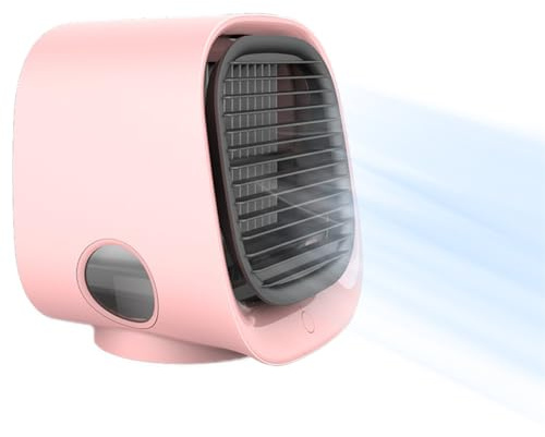 Tragbarer Luftkühler, Desktop-kühlventilator, Mini-luftkühler Luftbefeuchter Mit 3 Geschwindigkeiten, Usb-ventilator Desktop-büro-heim-klimaanlagen-ventilator, Desktop-kühlventilator (Pink)