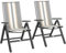 Outsunny Rattan Folding Chair Outdoor Set of 2, 5-Position Adjustable Wicker Garden Dining Chair with High Backrest, Wide Armrest, for Patio, Terrace, Balcony, Black