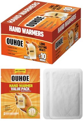 Hand Warmers, Disposable - Pocket Warmers - 40 pairs - 10 hours of heat - Air activated - Ready to use, Hand Heat Pads, Instant Heat