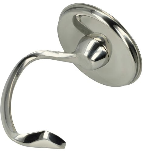 vhbw Knethaken kompatibel mit KitchenAid KSM180, KSM160A, KSM155, KSM158 Küchenmaschine - Rührhaken, 10 x 15 cm, Edelstahl Silber
