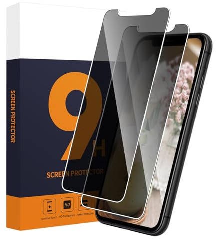 Carantee 2 Stück Schutzfolie für Panzerglas für iPhone 11/XR Sichtschutz, Privatsphäre, Anti Kratzer Sichtschutzfolie, Sensitive Touch, Anti Kratzer, Privacy Anti-Spy iPhone 11 Displayschutzfolie
