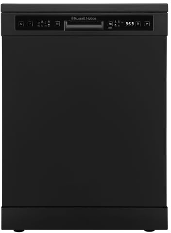 Russell Hobbs Freestanding Dishwasher, Class D, 14 Place Settings, 6 Wash Programs, 24-Hour Delay Start, Auto Door Open, 1 x Height Adjustable Basket and Mini Cutlery Tray in Black, RH60DW00D2B