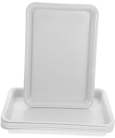 UKCOCO 6 pièces Lot de Soucoupes Rectangulaires Plastique pour Plantes Bac de Récupération Eau et Terreau Plateau Réutilisable pour Pots de Fleurs et Bonsaï Protection des Surfaces