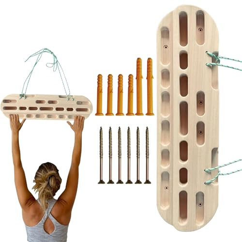 Kixolazr Kletter-Hangboard aus Holz mit glatter Kante, Multi-Grip-Halterung für Indoor-Übungen, Klimmzug-Training und Armstärke, langlebiges 200 kg Tragbrett