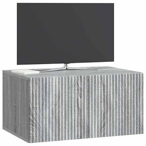 vidaXL Wandmontierter TV-Schrank Graues Sonoma 59,5 x 41 x 30 cm, Wohnzimmer, Moderne Entertainment-Wand, rechteckige TV-Konsole, stylischer Stauraum, hängender Schrank