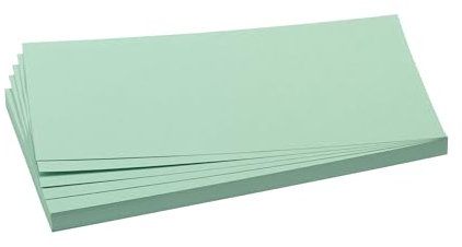 FRANKEN Moderationskarten Rechteck, 205 x 95 mm, 500 Stück, Präsentationskarten ideal für Meetings, Trainings, Schulungen im Büro oder Hotel und Lehrer in der Schule, Metaplankarten, Grün, UMZ 1020 19