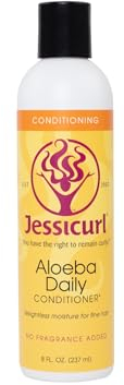 Jessicurl Aloeba Daily Conditioner für lockiges Haar, ohne Zusatz von Duftstoffen, 8 Fl oz. Leave-in-Conditioner und Haarentwirrer für feines Haar