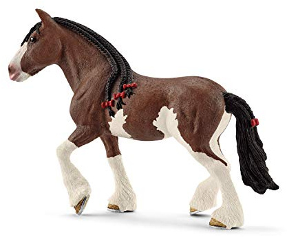 Schleich Farm World | Clydesdale Stute 13809 | 5 x 16 x 12 cm | Spielfigur ab 3 Jahren | schleich Bauernhof Spielfigur | detailgetreue Tierfigur | Geschenk für Jungen und Mädchen