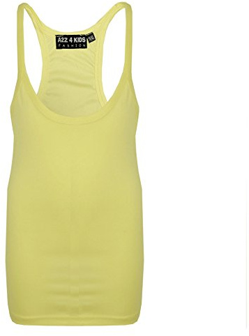 Kids Girls Childrens Vest Top - Racer Vest Lemon 13