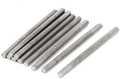 sourcing map 10 Stück Gewindestangen M4x60mm Edelstahl 304 Gewindestift Metrischem Vollgewinde Bar Gewindestäbe für Befestigung CNC-Werkzeugmaschinen 3D-Drucker Industrie Geräte