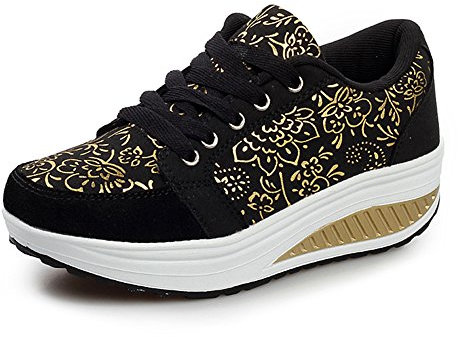 WYSBAOSHU Mujer Zapatos de Deporte Casual Correr Sneaker(41 EU/Label 42 CN,1-Negro)