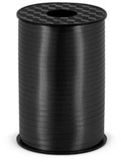 PartyDeco Ringelband Geschenkband Polyband Kringelband Kräuselband auf Spule 5mm x 225m schwarz