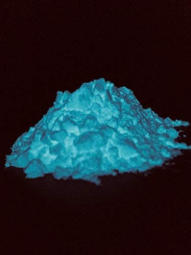 Profi Premium Leuchtpulver Sehr hell im Dunkeln nachleuchtendes Farbpulver. Selbstleuchtendes UV Glühpulver, Nachleuchtpigmente, Glow in the Dark(Grün,Blau,Gelb,Lila,,Grün-Blau(Grün-Blau, 100 Gramm)