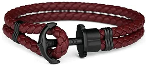 PAUL HEWITT Ankerarmband PHREP IP Schwarz Brombeere, 17 cm