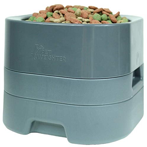 PET WEIGHTER Raised Dog Bowl For Large Dogs - Elevavated Dog and cat Bowl For Food and Water– Non-Slip, Splash Free, Fillable and Easy Clean Dog Water Bowl(Large, Platinum Grey)