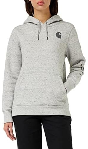 Carhartt, Felpa Logo Sleeve, Relaxed Fit, media pesantezza Donna, Asfalto, XL