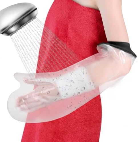 DUMSAMKER Waterproof Full Arm Cast Cover for Shower Adult, 100% Waterproof Cast Shower Cover Arm, Soft Comfortable Cast Bag Cast Protector, Watertight Seal to Keep Wounds Bandage Dry, Reusable