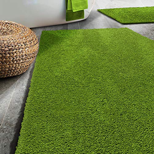 Floordirekt Badematte Sky Soft | Eckig & Rund | Badezimmerteppich | Extra flauschig | rutschfest & Schnell trocknend | Viele Farben & Größen (50 x 60 cm, Limone)