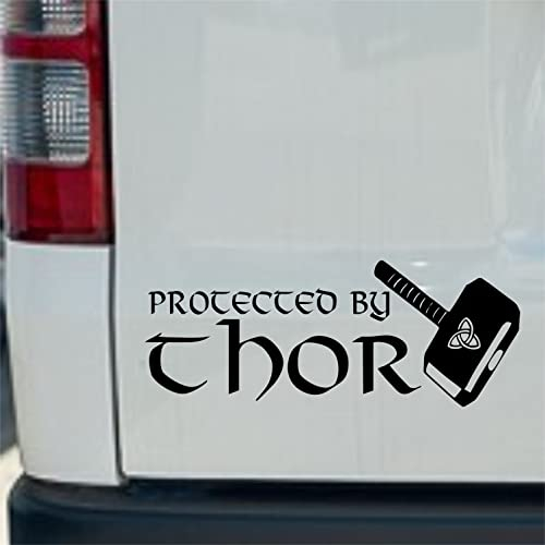 myrockshirt Thor Thor Hammer Protected by Tor Aufkleber Wikinger Nordic Viking Skandinavien Sticker