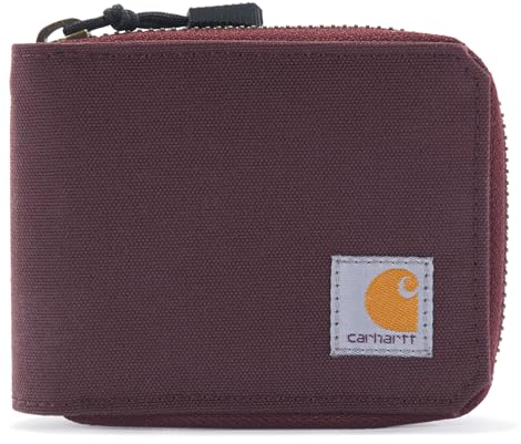 Carhartt Casual Canvas Reißverschluss, langlebige Geldbörse mit Reißverschluss, Canard en Nylon (vin Profond), Taille Unique, Portefeuilles décontractés en Toile zippée, Portefeuilles durables à