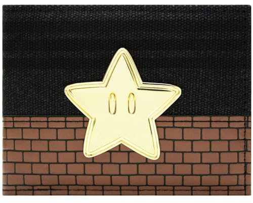 Mario Party Étoile d'invincibilité Power-Up Noir Bi-Pli Portefeuille