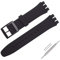 Bracelet de montre pour montre Swatch, bracelet de montre étanche (20mm, Noir)