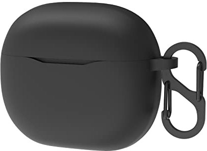 Geekria Silicone Case Cover Compatible with JBL Tune 125TWS True Wireless Earbuds, Earphones Skin Cover, Protective Carrying Case with Keychain Hook, Charging Port Accessible (Black)