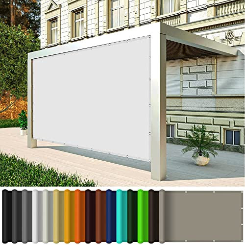Toldo Impermeable Rectangular 3 x 4 m Vela Parasol Rectangular para Terraza Toldo de Lona Impermeable Protección Rayos UV para Barandilla, Blanco