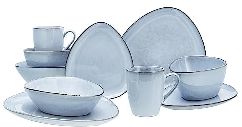 CreaTable, 16635, Serie CLOUDY, 10-teiliges Geschirrset, Kombiservice aus Steinzeug, spülmaschinen- und mikrowellengeeignet, Qualitätsproduktion