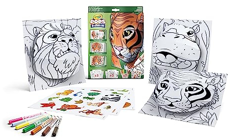 CRAYOLA POPS - 3D-Aktivitätsset, zum Ausmalen und Erstellen von 3D-Bildern, kreative Beschäftigung und Geschenk für Kinder, Thema Dschungel, ab 6 Jahren, 04-2802