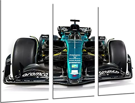Cuadro Moderno Fotografico Coche Fórmula 1, Aston Martin AMR23 2023, Alonso, Stroll, 97 x 62 cm, ref. 27417
