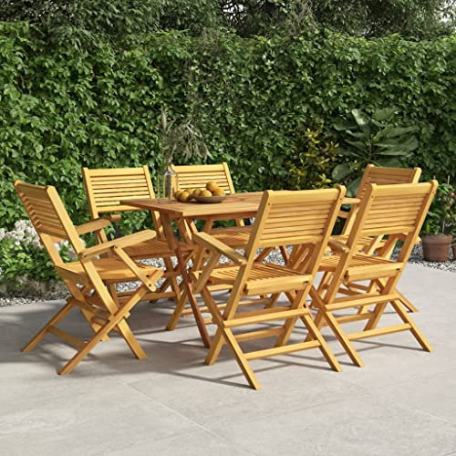 Festnight gartenstühle 6er Set Holz Klappstuhl Teakstuhl Gartenstuhl Teak Holz Stuhl mit ArmlehneHolzstuhl Gartensessel Stuhl Stühle Balkonstuhl Terrassenstuhl Essstuhl-Mit Armlehnen- 6 STK-2