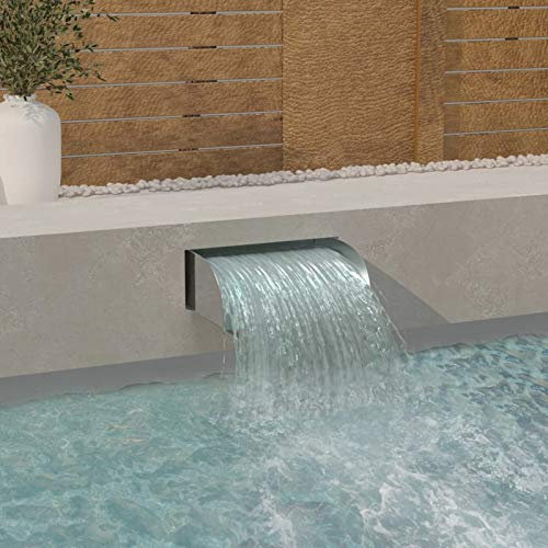 ZEYUAN Wasserfall, Wasserfall Garten, Gartenteich Wasserfall, Teichzubehör Wasserfall, 45x34x14 cm Edelstahl 304