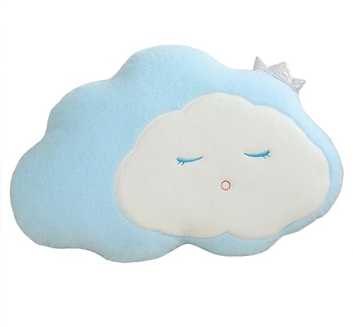 CULASIGN Wolkenkissen, Wolken Plüschkissen aus Plüsch, Kuschelkissen Wolke-Zierkissen,Mädchen und Jungen Plüschtier Spielzeug Sofa Kissen Dekokissen für Baby- und Kinderzimmer (Blau,50cm)