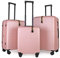 JLY Premium Hard Suitcase Set of 3 – 100% German Covestro Polycarbonate Luggage with 4 Spinner Wheels, TSA Lock, Superior Organisation – Small + Medium + Large – Rose Pink