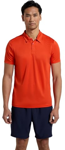 Mountain Warehouse Endurance IsoCool Mens Polo - UV Protection Top, Sweat Wicking T-Shirt, Breathable Tee Shirt - for Spring Summer, Running, Hiking & Outdoors Bright Orange XL