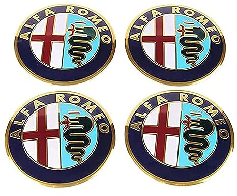 AMENAS 4 Stück Auto Radnabenkappen, für Alfa Romeo Mito Giulietta Spinne GT Stelvio Giulia 56.5mm Radmitten-Nabenkappen wasserdichte staubdichte Raddekorationsabdeckung Schmücken Zubehör