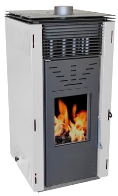 EIDER BIOMASA - Estufa de Pellets CERO R.E.M. 11Kw VENTILADA - Eficiencia Energética - 15kg Capacidad - Autónoma (Sin Enchufe) - Doble Cámara - Cristal Limpio - Control Automático - Cubre 200m3