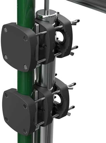 Menz Sonnenschirmhalter Balkongeländer, 2er Set - Schirmhalterung Balkongeländer als kompakter Sonnenschirmständer Balkon, flexibel montierbare Sonnenschirm Halterung Balkon in Schwarz