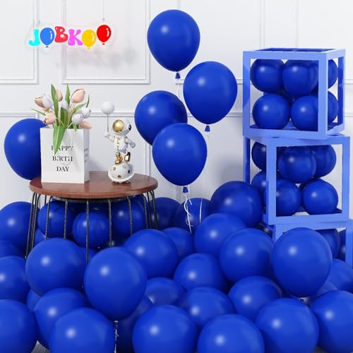 Jobkoo 5 Inch Blue Balloons, 60Pcs Small Dark Royal Latex Kit, Mini Matte Helium Party Decorations for Birthday, Baby Shower, Gender Reveal, Graduation