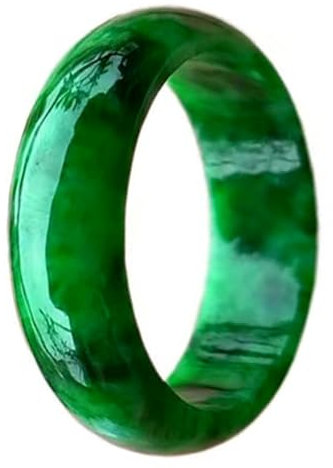 Grünes Jade-Ringband für Damen und Herren, natürlicher Smaragd-Jadeit-Ring, täglich passender Schmuck,21mm
