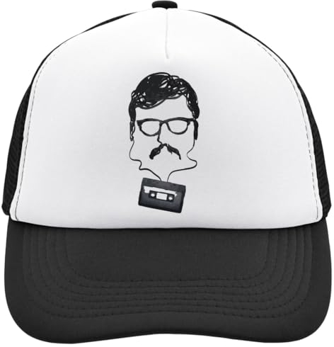 Functon+ Tape Criminal Face Portrait Mesh Back Trucker Cap Adjustable Snapback Hat Casu White, Schwarz , Einheitsgröße