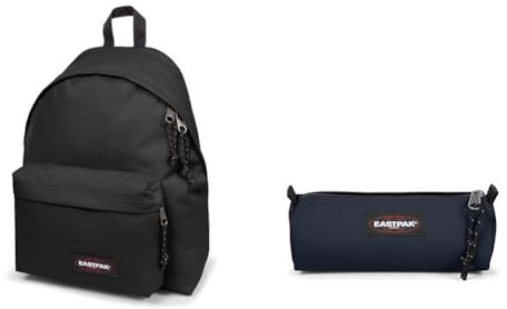 EASTPAK PADDED PAK'R Sac à Dos, 27 L - Black (Noir) & BENCHMARK SINGLE Trousse, 27 L - Ultra Marine (Bleu)