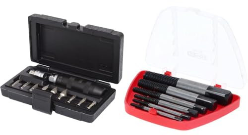 KS TOOLS 515.1003 Coffret de tournevis à frapper avec embouts, 11 pièces & Ks tools ensemble d'extracteurs de vis 6 pièces m3-m18 150.1330