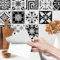 Muralo - Fliesenaufkleber Klebefliesen Selbstklebende Fliesen für Küche Bad Möbel Schrank Wand Mosaikfliesen Küchenruckwand - Schwarz-weißes marokkanisches Mosaik Motiv - 24 Stück 20x20 (120x80cm)
