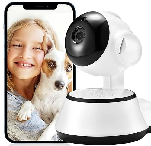NFMAXONE Cámara Vigilancia WiFi Interior, Camara IP 1080P de Seguridad con Detección de Movimiento y Visión Nocturna, Camara Vigilancia de Bebé con Audio Bidireccional Compatible iOS Android 2.4 GHz